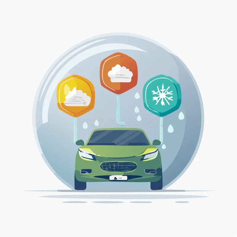Modern car protection illustration